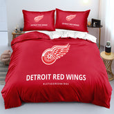 Detroit Red Wings Hockey League Duvet Cover Quilt Case Pillowcases